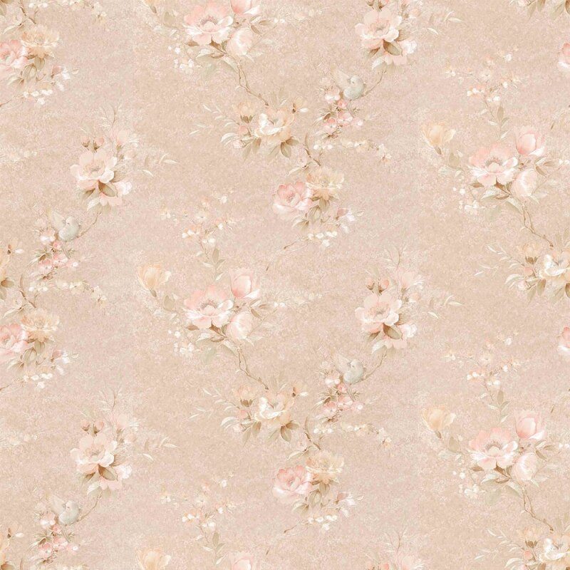 Tapet cu pasari si flori, multicolor, 10.05 x 0.53 m